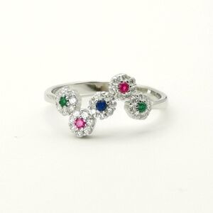 Sterling Silver CZ Spring Flowers ring size 8 🆕